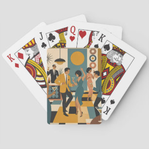 Jeu De Cartes Soirée Dansante Martini du Milieu du Siècle