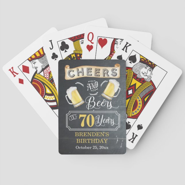 Jeu De Cartes Soirées et bières à 70 ans fête d'anniversaire (dos)