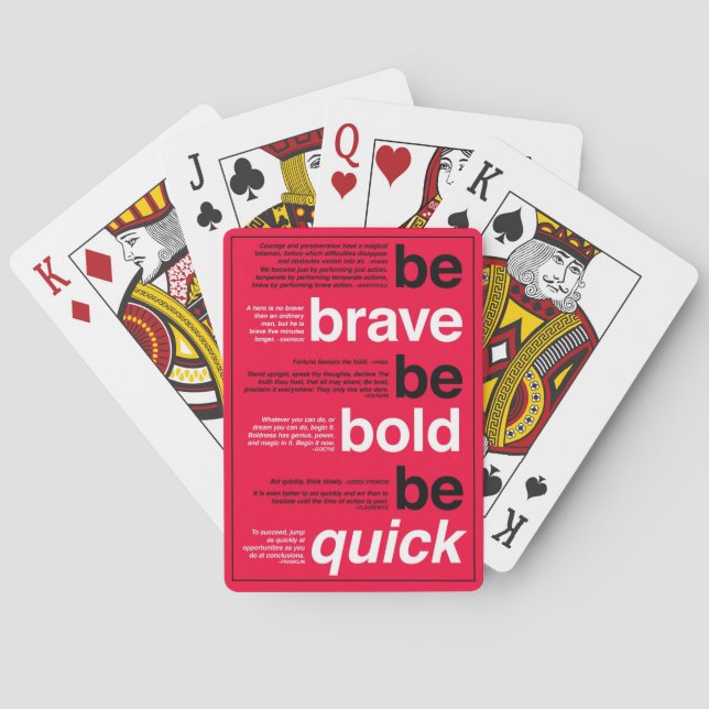 Jeu De Cartes Sois Courageux ! Soyez Audacieux ! Sois Rapide ! C (dos)