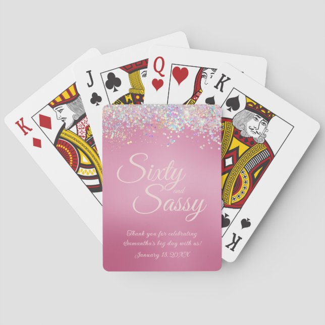 Jeu De Cartes Soixante et Sassy 60e fête d'anniversaire Favour (dos)