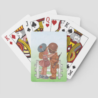 Jeu De Cartes Soldat afro-américain de petite fille et garçon