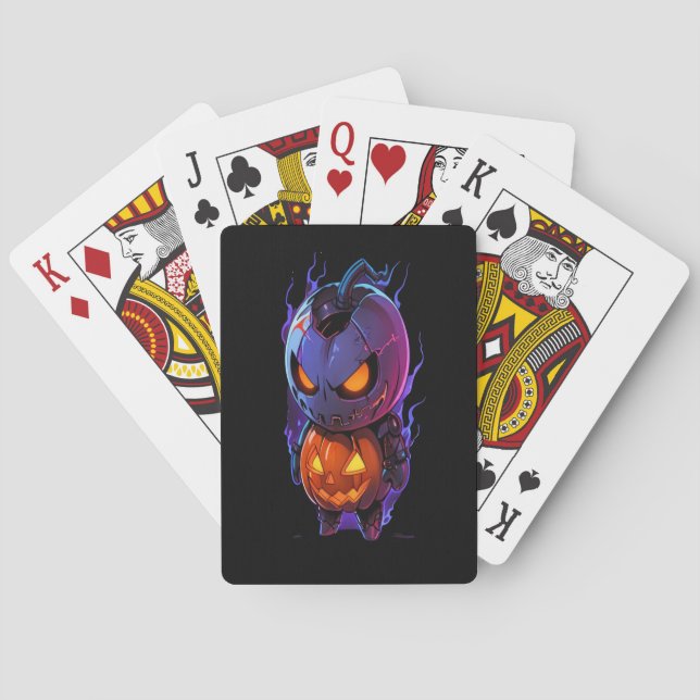Jeu De Cartes Soldat Citrouille d'Halloween | Citrouille Cyborg  (dos)