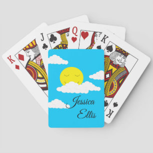 Jeu De Cartes Soleil souriant avec nuages de Puffy