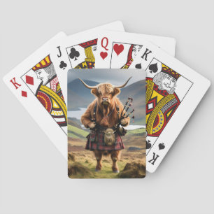 Jeu De Cartes Sonneur de cornemuse de vache des Highlands écossa