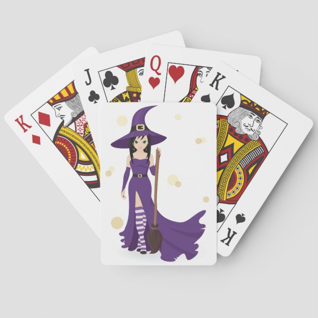 Jeu De Cartes Sorcière violette avec chambre (dos)