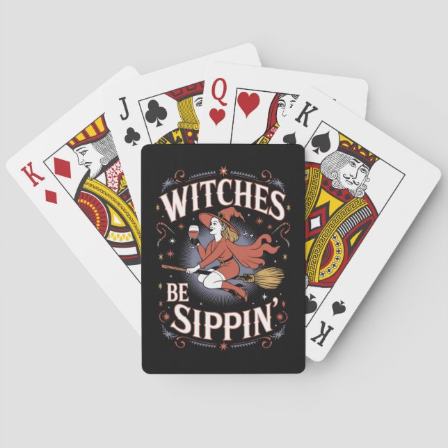 Jeu De Cartes Sorcières Be Sippin' Halloween Éffrayant (dos)