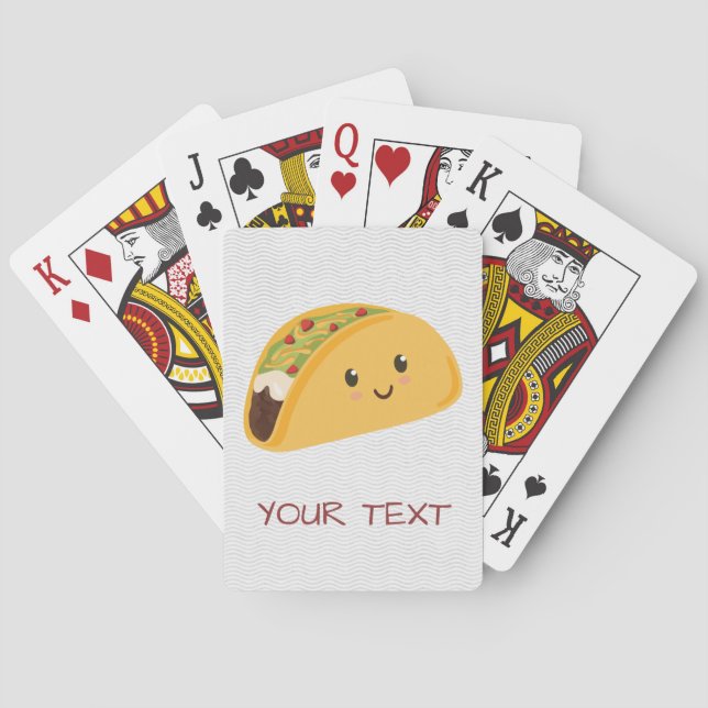 Jeu De Cartes Sourire mignon de taco de Kawaii (dos)
