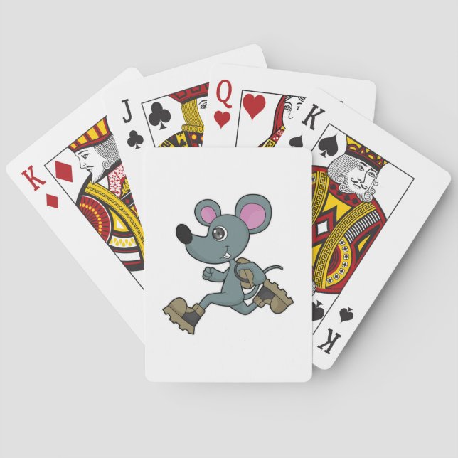 Jeu De Cartes Souris comme coureur avec sac à dos (dos)