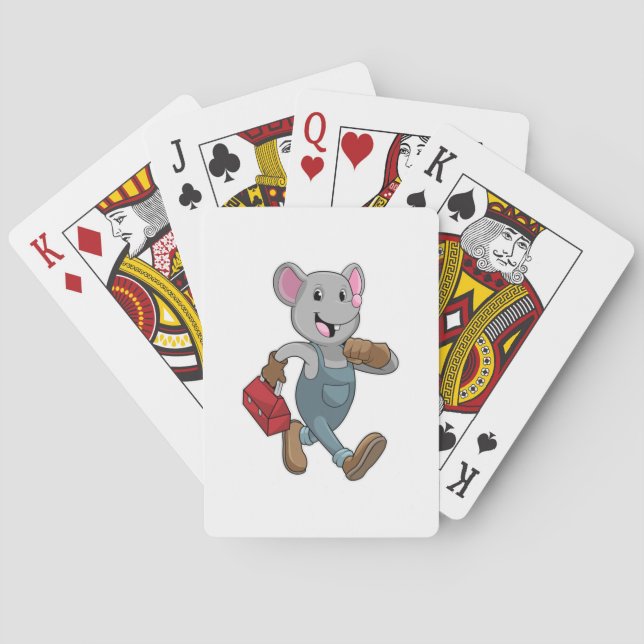 Jeu De Cartes Souris comme homme de main avec Boîte à outils (dos)