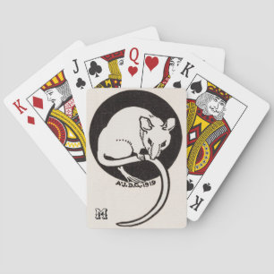 Jeu De Cartes Souris Vintage personnalisée noir et blanc