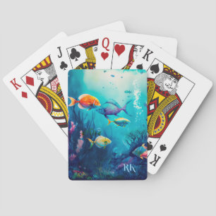 Jeu De Cartes Sous le paysage marin arrière - plan