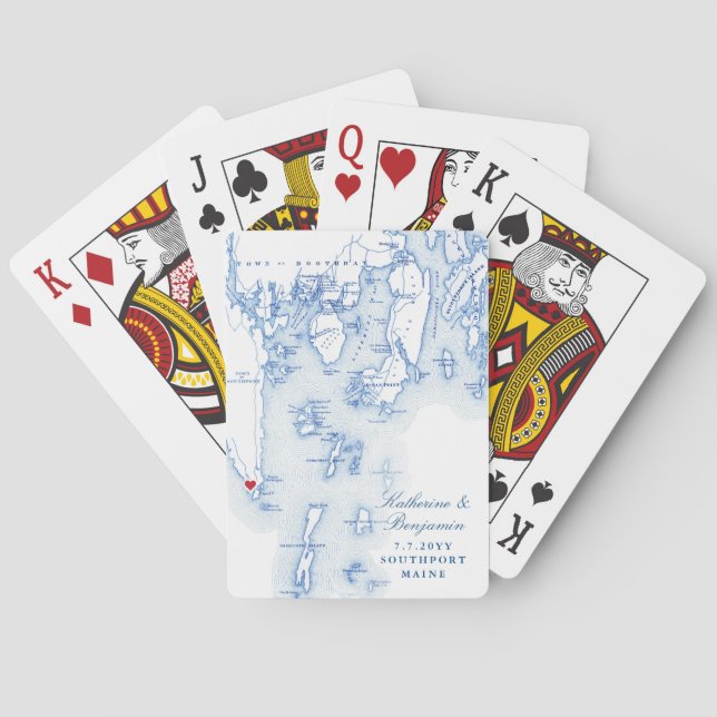 Jeu De Cartes Southport Boothbay Maine Destination Mariage Faveu (dos)