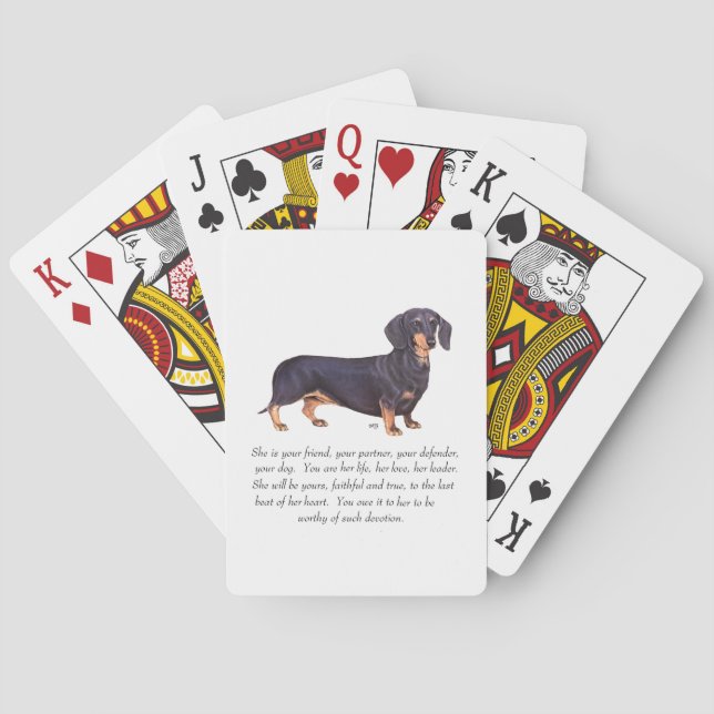 Jeu De Cartes Souvenir de Dachshund - Femelle (dos)