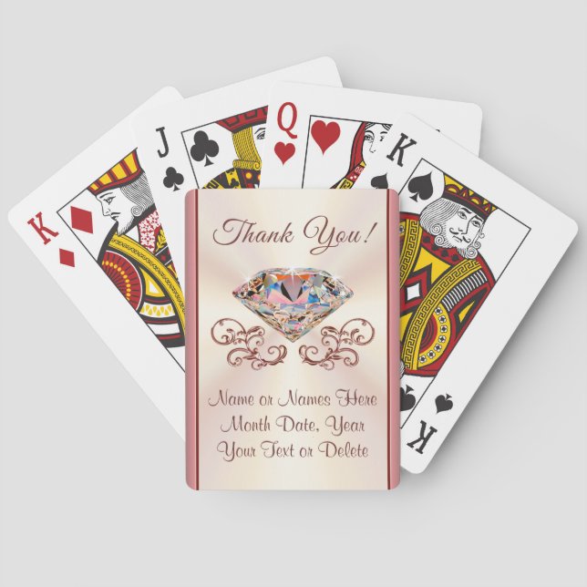 Jeu De Cartes Souvenirs Mariages pour les invités, Personnalisé (dos)