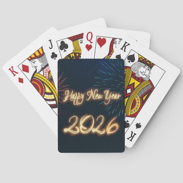 Jeu De Cartes Sparkling Fireworks Happy New Year 2026 (dos)