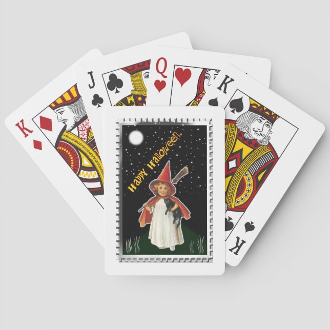 Jeu De Cartes Spécialement Conçu Halloween Girl & Black Cat (dos)