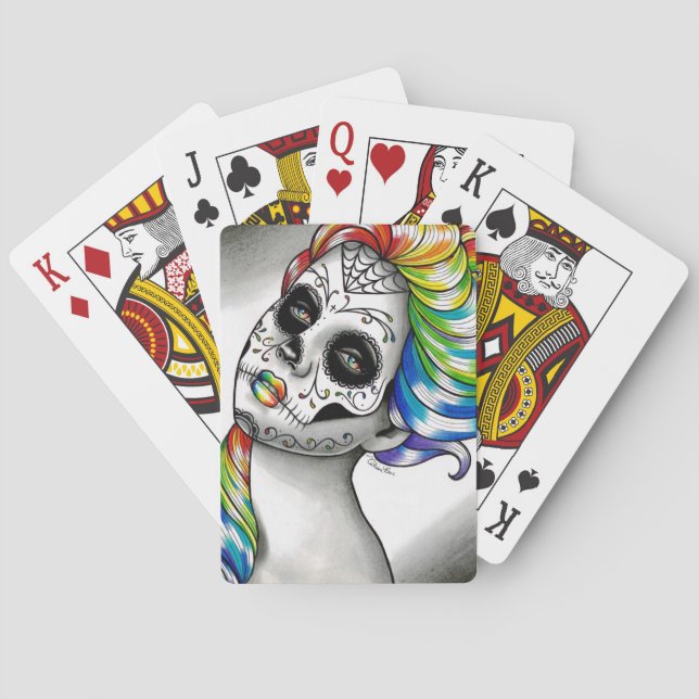 Jeu De Cartes Spectrum Series - Rainbow Sugar Skull Girl (dos)