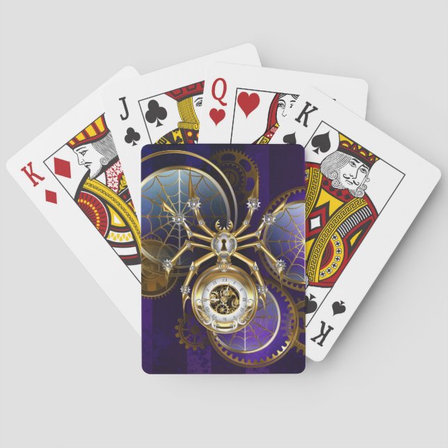 Jeu De Cartes Spider Steampunk sur Arrière - plan pourpre (dos)