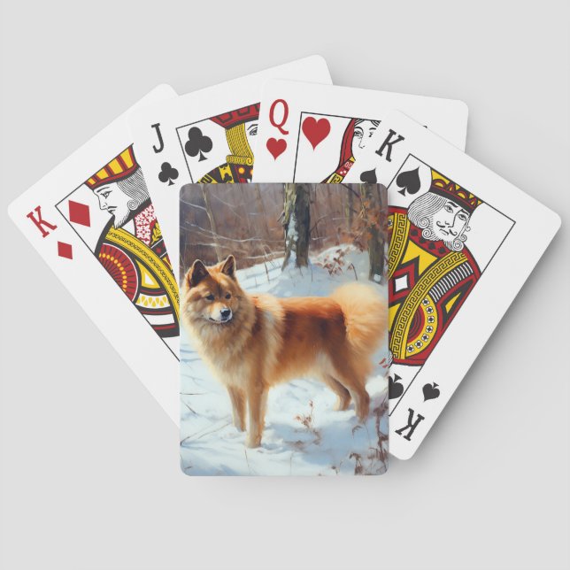 Jeu De Cartes Spitz Finlandais Laisser Neige Noël (dos)