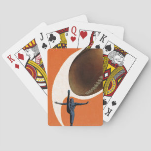 Jeu De Cartes Sports vintages, footballeur qui frappe le ballon