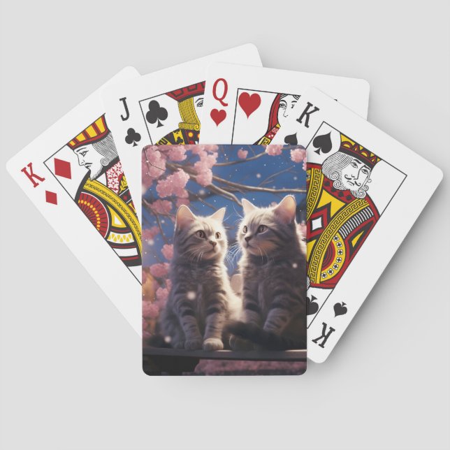 Jeu De Cartes Spring Sweet Cherry Blossoms Kittens (dos)