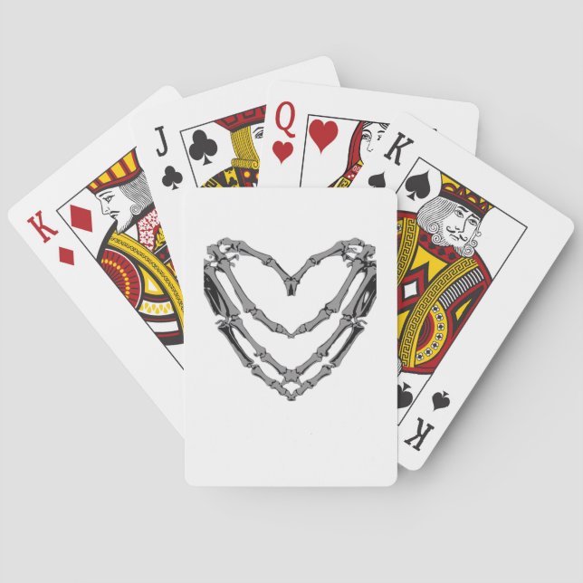 Jeu De Cartes Squelette Mains Coeur Signer Retro Costume Hallowe (dos)