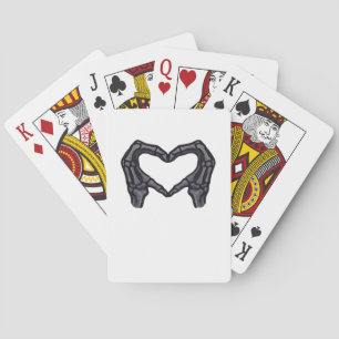 Jeu De Cartes Squelette Mains Formant Un Coeur