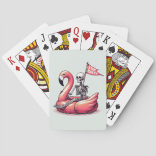 Jeu De Cartes Squelette Sarcastique sur Flamant rose - Séjour Sa