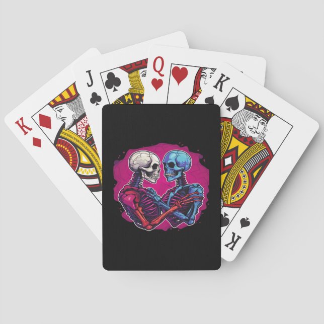 Jeu De Cartes Squelette traditionnel américain tenant main tatou (dos)