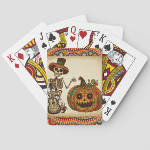 Jeu De Cartes Squelette vintage/Jour Citrouille des morts