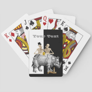 Jeu De Cartes Squelettes de bière amusants et rhinocéros