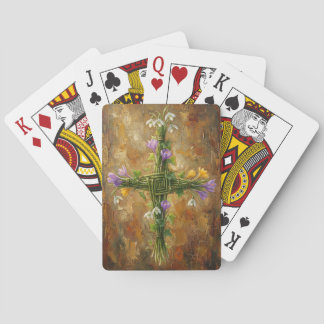 Jeu De Cartes St Brigid Cross Green Rushes Crocus Imbolc Art