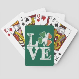 Jeu De Cartes St Patrick Love Chance Irlande Trèfle Vert 