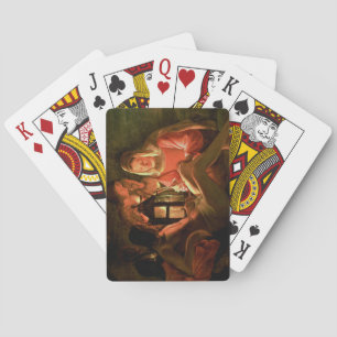 Jeu De Cartes St SebastiAn tendu par la femme sainte (l'huile