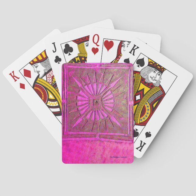 Jeu De Cartes STAR DU MATIN Rose Fuchsia, Violet (dos)