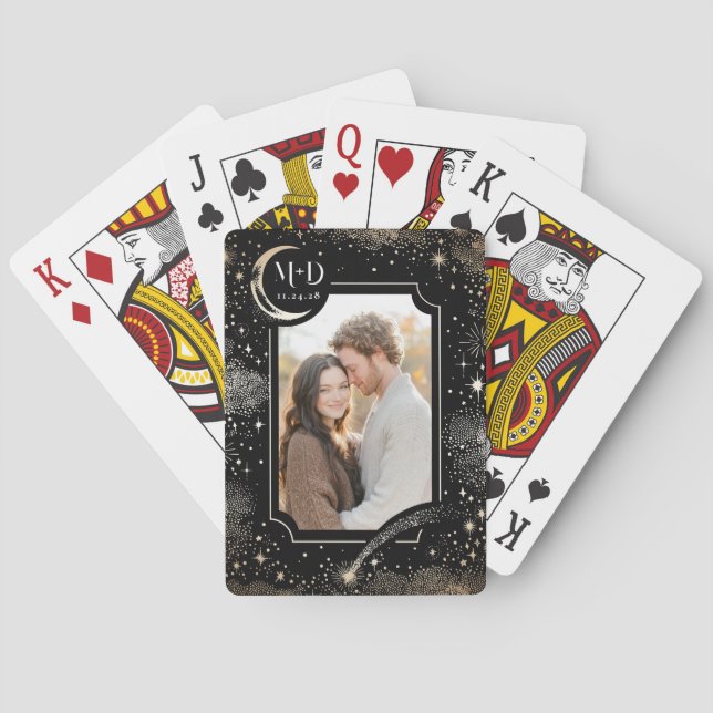 Jeu De Cartes Stars de lune céleste photo Mariage (dos)