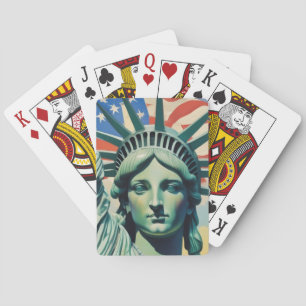 Jeu De Cartes Statue de la Liberté et Drapeau américain New York