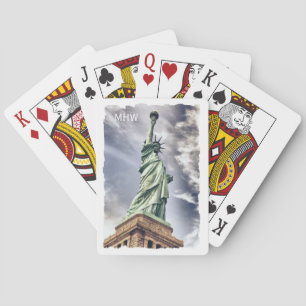 Jeu De Cartes Statue de la Liberté monogramme personnalisé jouer