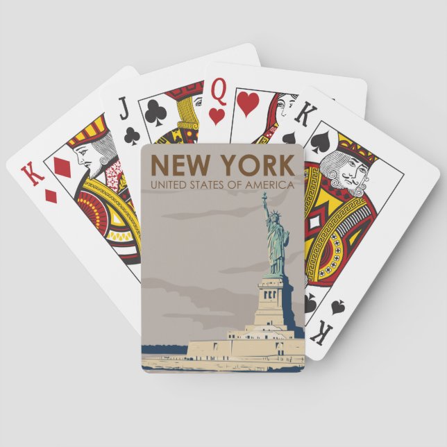 Jeu De Cartes Statue de la Liberté Retro de New York (dos)