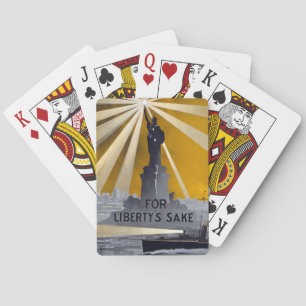 Jeu De Cartes Statue de la Liberté Torch et de la Marine américa