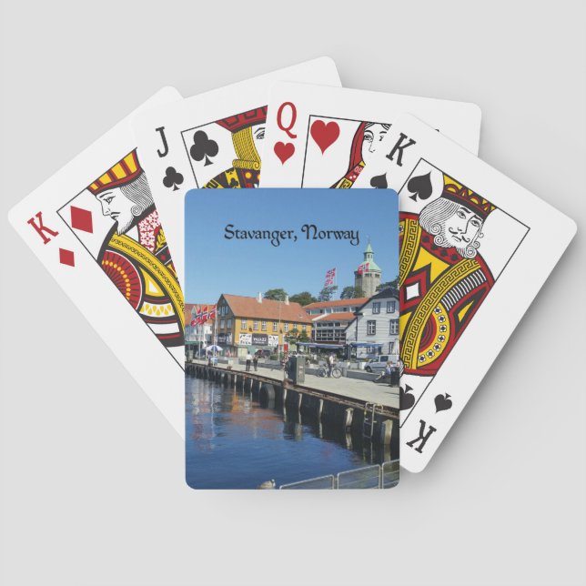 Jeu De Cartes Stavanger, Norvège Photographie pittoresque, CARTE (dos)