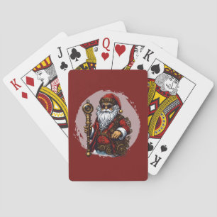 Jeu De Cartes Steampunk Santa Claus Style rétro Vintage