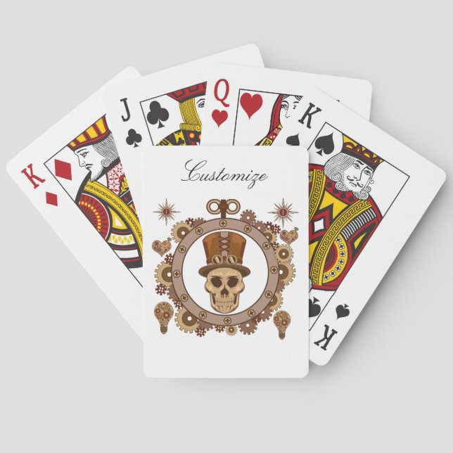 Jeu De Cartes Steampunk Thème Top Hat Skull Thunder_Cove (dos)