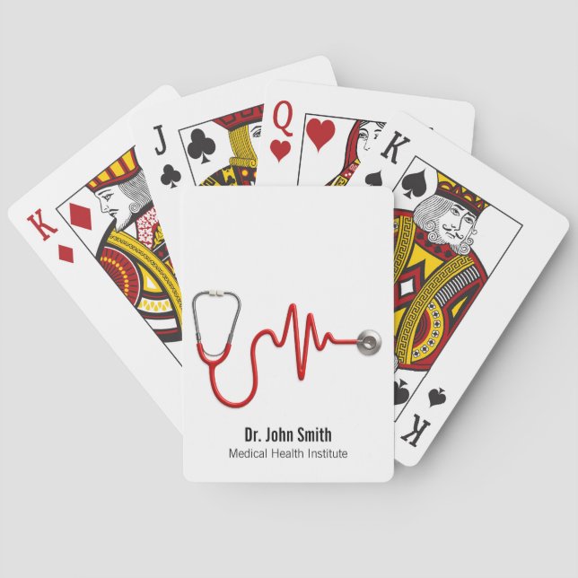 Jeu De Cartes Stethoscope ECG Wave EKG Médicale Heartbeat Line (dos)