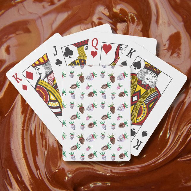 Jeu De Cartes Stickers de fraises couvertes de chocolat d'aquare (Créateur téléchargé)