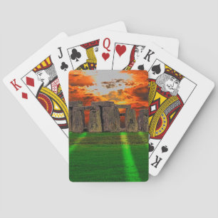 Jeu De Cartes Stonehenge Standing Stones au coucher du soleil