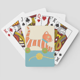 Jeu De Cartes Striped Toy Cat with Ball of String