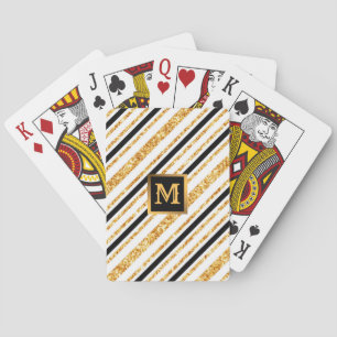 Jeu De Cartes Stripes Gold Parties scintillant Black Boho Popula