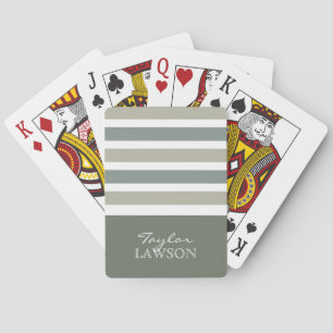 Jeu De Cartes Stripes Motif personnalisé monogramme lecture de c