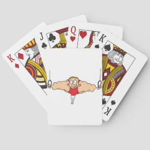 Jeu De Cartes Strong Man Gymnaste Jouant Aux Cartes